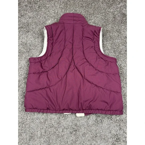 Vintage Puffer Vest Womens Large Quilted Button Front Sleeveless Winter 80s - Picture 2 of 10